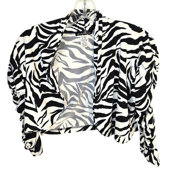 Five by Simon Small S Women's Blazer Zebra Suit Coat Misses Size 4 6 Jacket - Picture 1 of 5